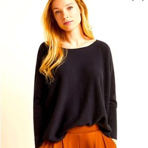 Garnet Hill Cashmere cropped Sweater Black S